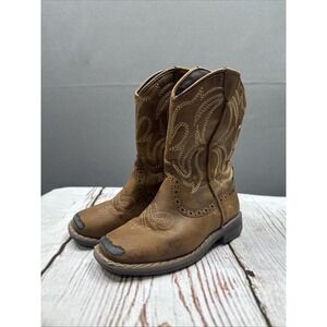 Rodeo Roper Little Kids Boys/Girls Classic Brown Western Cowboy Boots Sz 7M